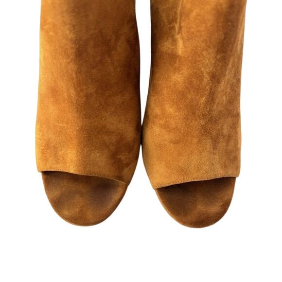 Givenchy Paris Hazelnut Suede Peep Toe Block Heel Mules Size 10 Designer Italy - Picture 4 of 11